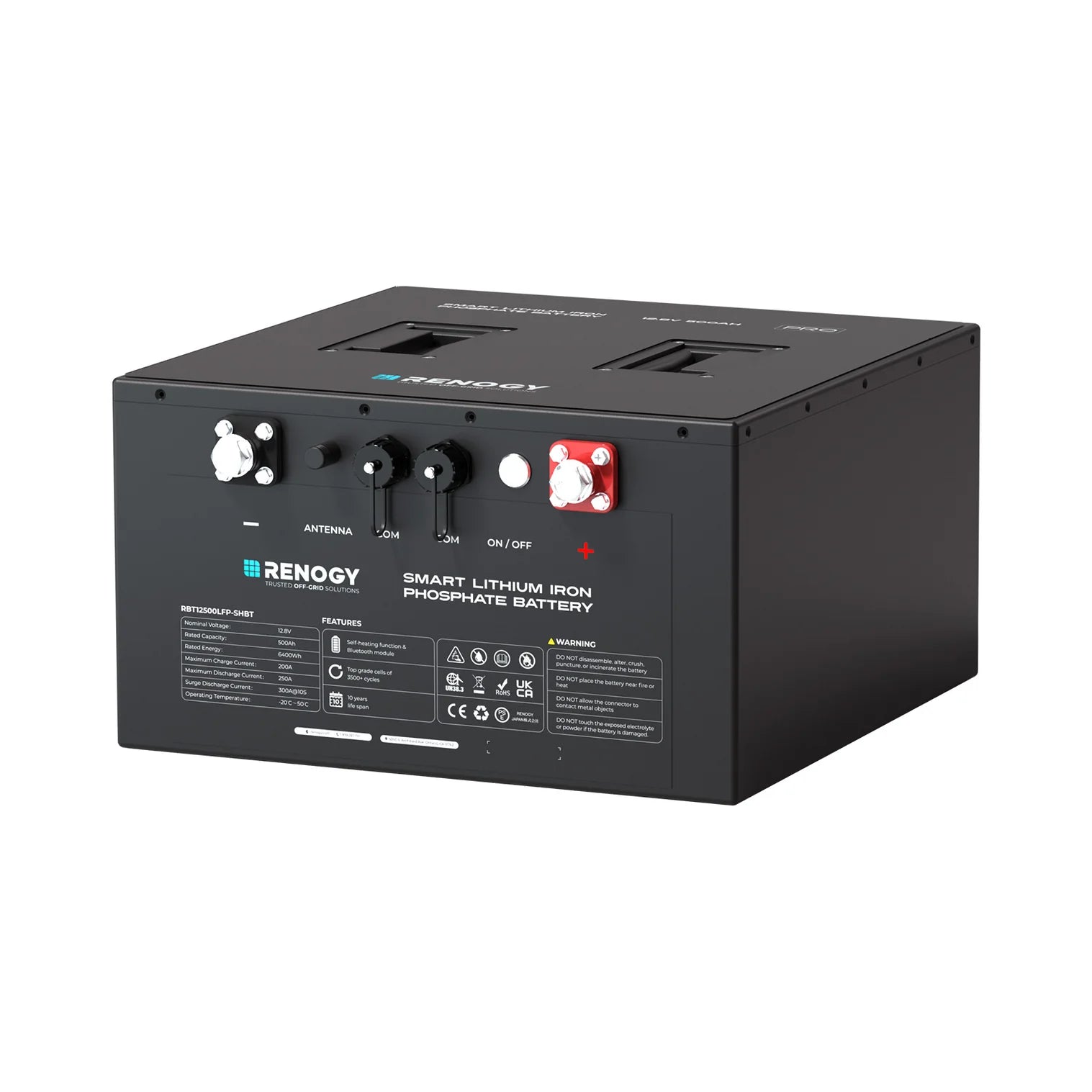 Renogy 12.8V 500Ah Pro Series Smart Lithium Iron Phosphate Battery - Forge and Bearing