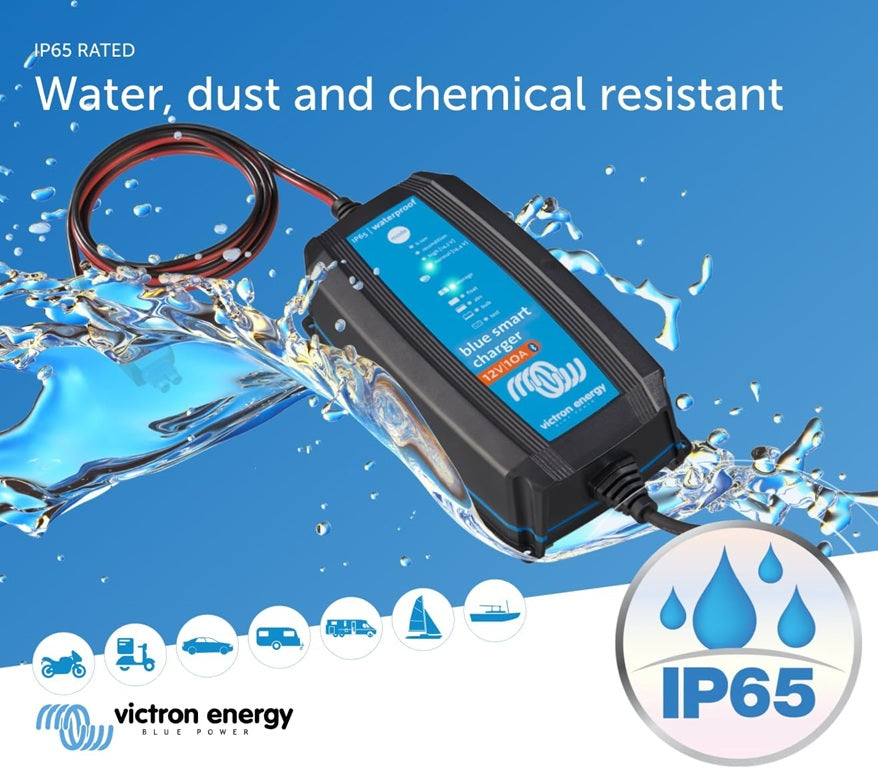 Victron Battery Charger - Victron Blue Smart IP65 Charger 12/10 230V CEE 7/16 Retail - Forge and Bearing