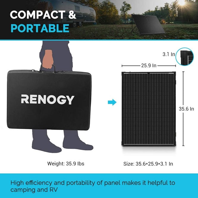 200 WATT 12 VOLT MONOCRYSTALLINE FOLDABLE SOLAR SUITCASE - Forge and Bearing