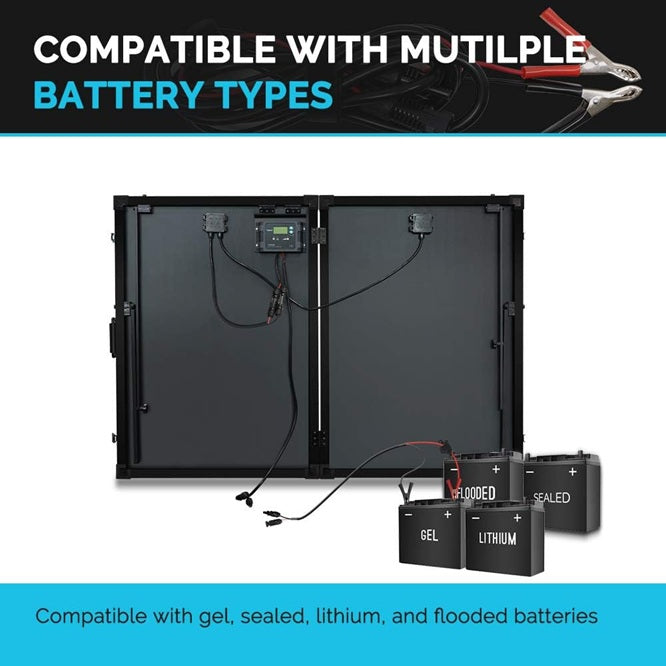 200 WATT 12 VOLT MONOCRYSTALLINE FOLDABLE SOLAR SUITCASE - Forge and Bearing
